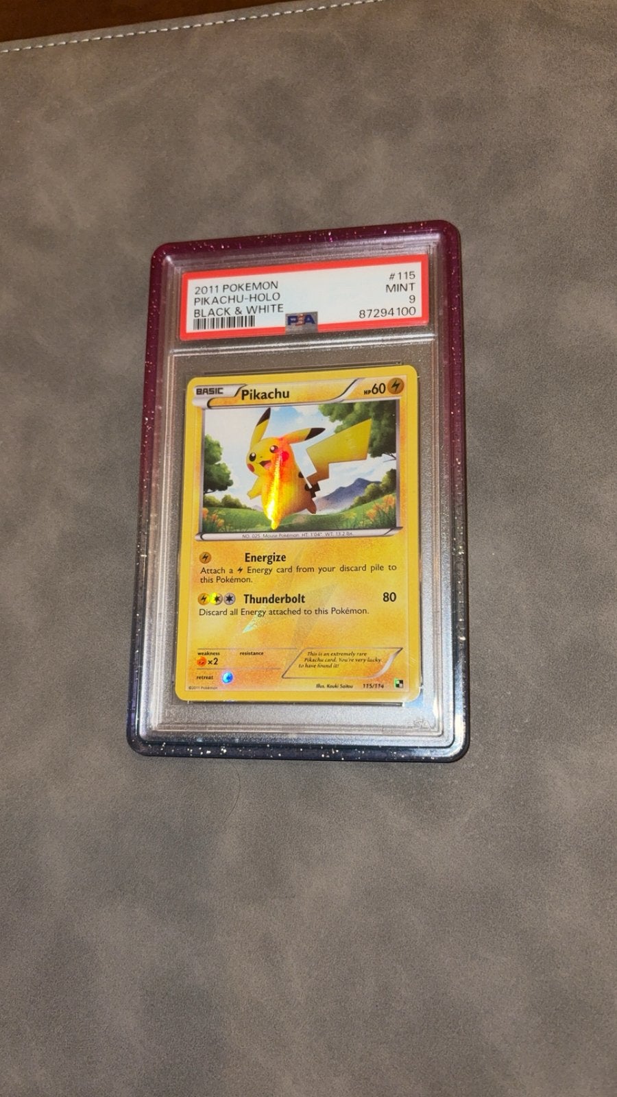 Psa 9 Pikachu 115/114 pokemon kaart secret rare 2011 holo, Ophalen of Verzenden, Zo goed als nieuw