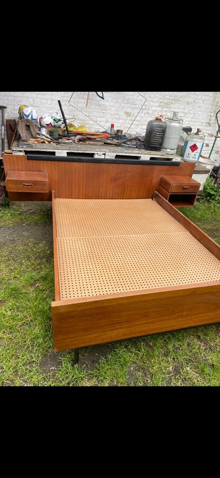 Vintage twijfelaarbed in pastoe stujl, Huis en Inrichting, Ophalen, Gebruikt, Twijfelaar, 140 cm