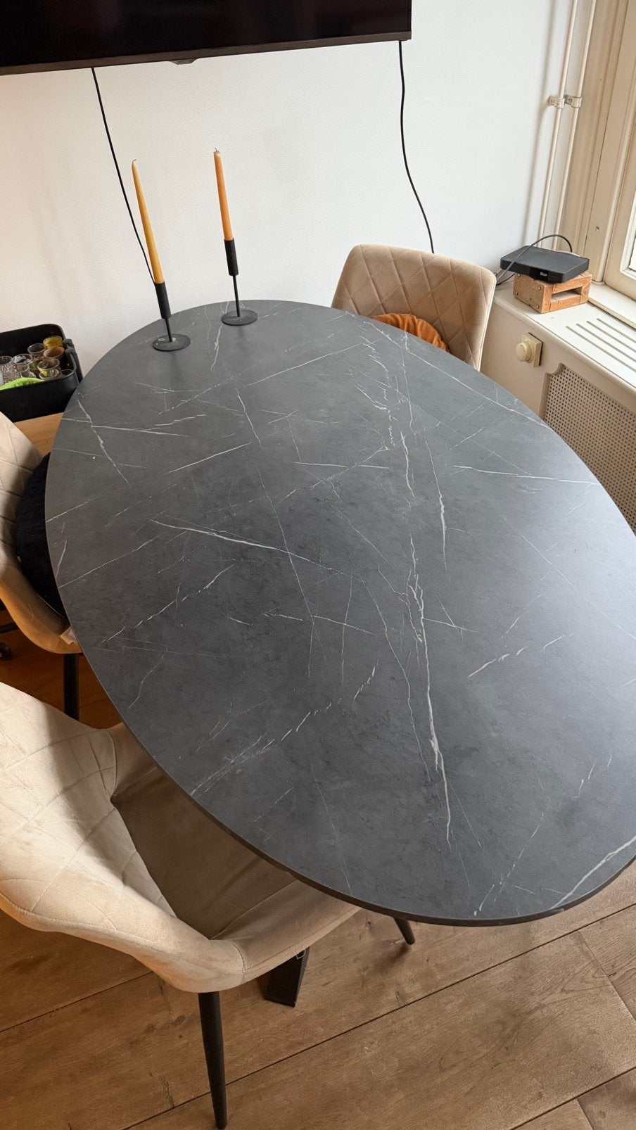 Ikea MARIEDAMM eettafel, Huis en Inrichting, Tafels | Eettafels, Ophalen, Zo goed als nieuw, Ovaal, 50 tot 100 cm