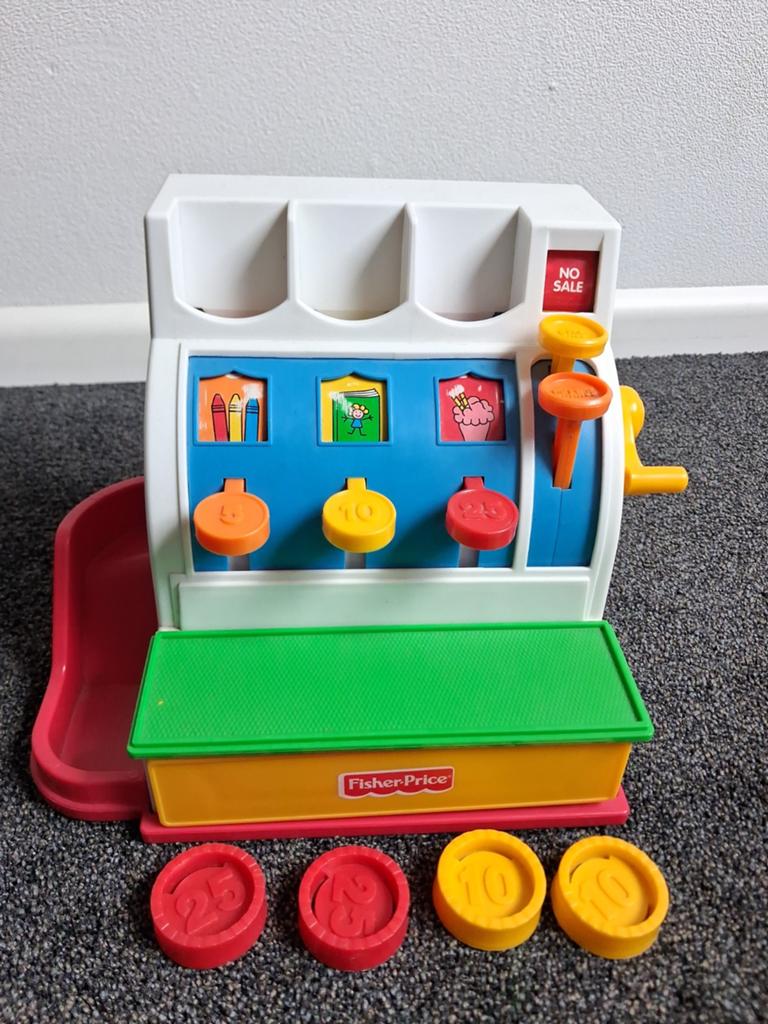 Fisher-Price Kassa Speelgoed met Munten, Kinderen en Baby's, Speelgoed | Fisher-Price, Ophalen of Verzenden, Gebruikt, Speelset