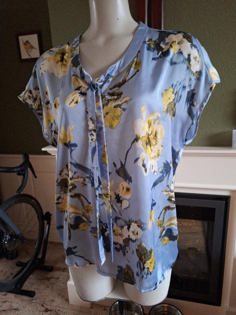 Kyra en Kop blauw gele top mt 42, Maat 42/44 (L), Zo goed als nieuw, Korte mouw, Kyra & Ko