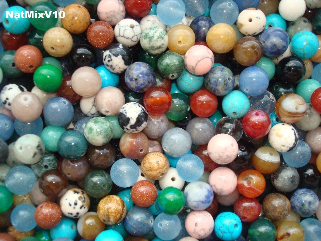 Vanaf €8,95 Voordeelpakketten kralen halfedelsteen 10 mm., Info.adorabeads@gmail.com, Want 18 Hoogvliet, Verzenden, Nieuw