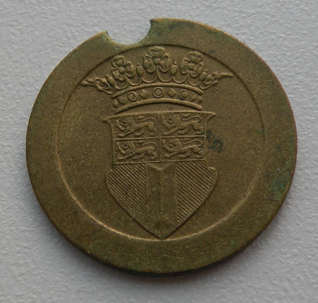 2 Vintage gaspenning Rotterdam – messing jaren ca. 1920-1930, Postzegels en Munten, Penningen en Medailles, Ophalen of Verzenden