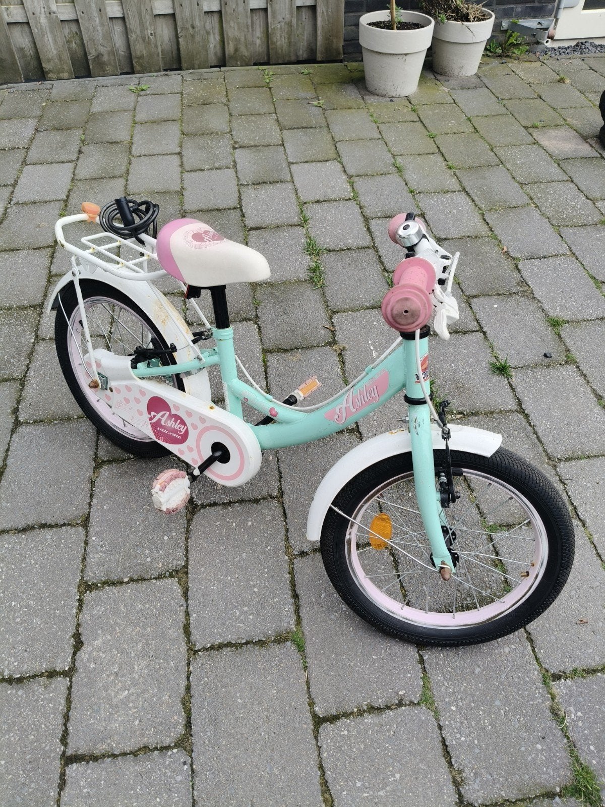 Leuke meisjesfiets 16 inch - gebruikt, 16 tot 20 inch, Velgrem, Ophalen of Verzenden, Zo goed als nieuw