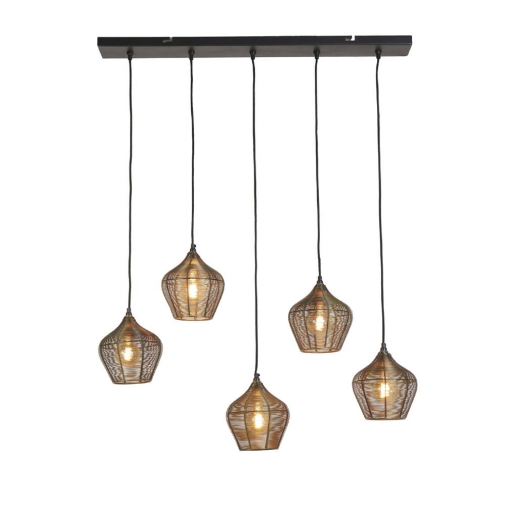 5 lichts hanglamp ALVARO Light & Living antiek brons, Huis en Inrichting, Ophalen of Verzenden, Zo goed als nieuw, Metaal