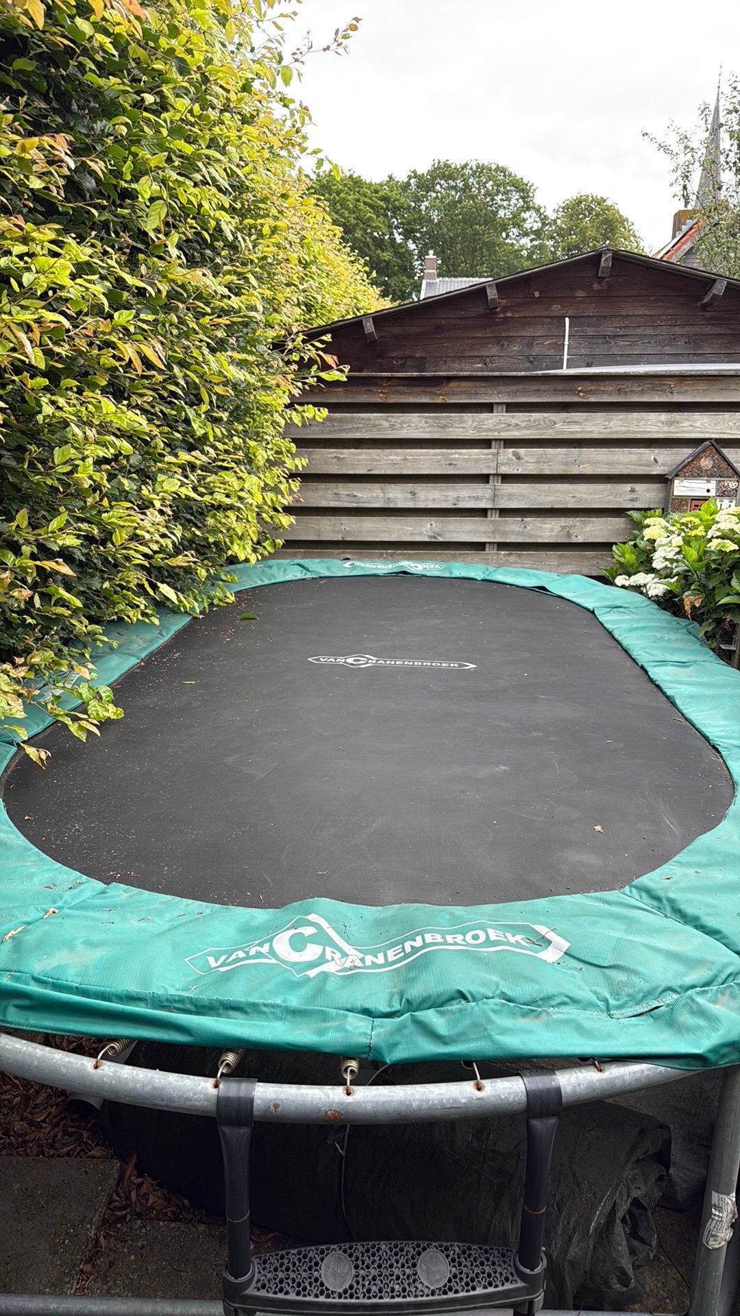 Grote ovale trampoline met net., Kinderen en Baby's, Speelgoed | Buiten | Trampolines, Ophalen, Gebruikt