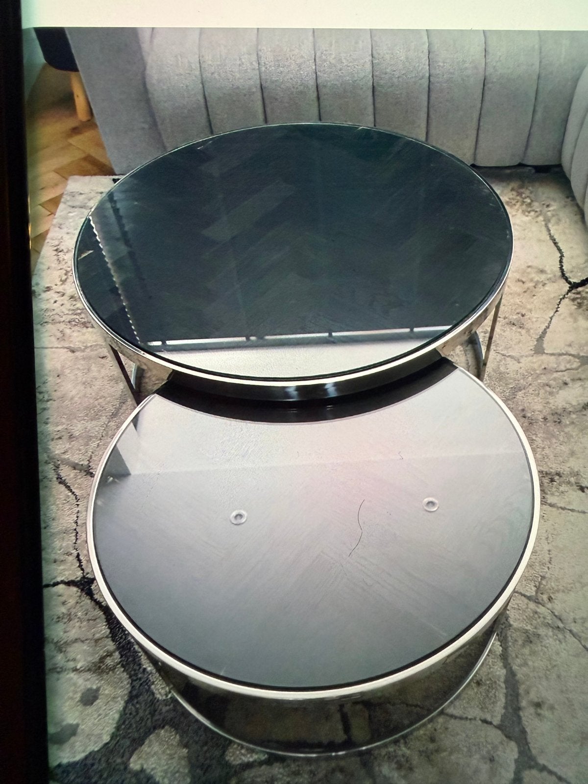 Richmond salontafels met visgraatmotief, Ophalen, Gebruikt, 50 tot 100 cm, 50 tot 100 cm