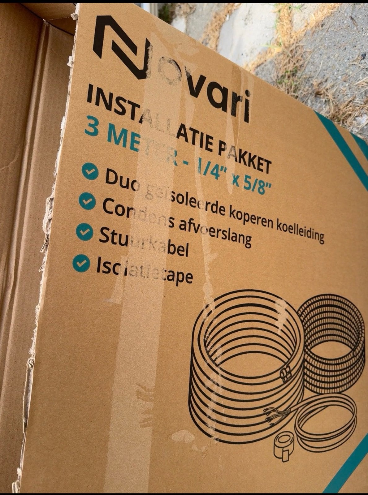 Novari Split Unit Airco Installatie Pakket 1/4 - 5/8, Ophalen, Nieuw, Wandairco, 3 snelheden of meer