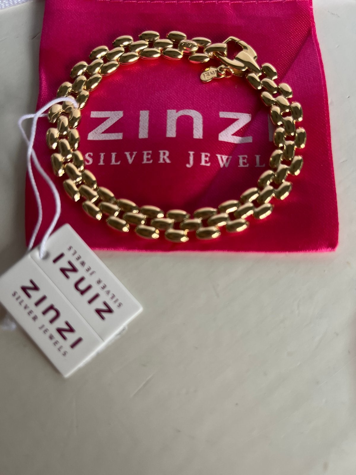 Zinzi Gouden Schakelarmband rolex style - Nieuw met label, Ophalen of Verzenden, Nieuw, Goud, Zilver
