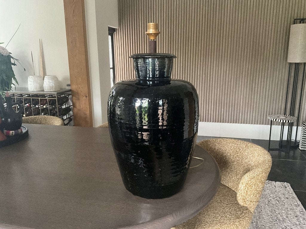 Kruik lamp, Ophalen, 50 tot 75 cm, Zwart, Aardewerk of Porselein