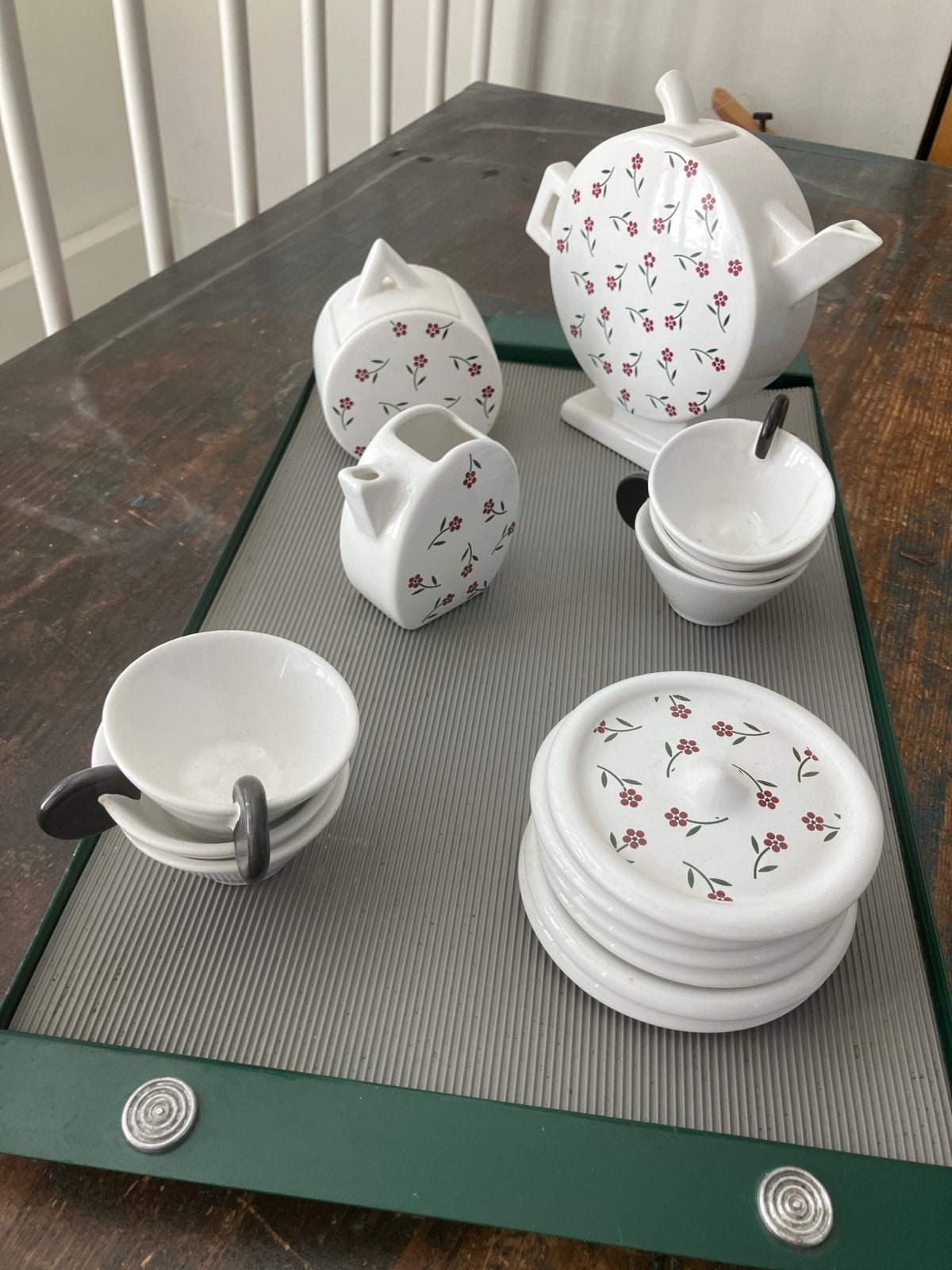 Vintage theeservies  met bloemmotief, Antiek en Kunst, Ophalen