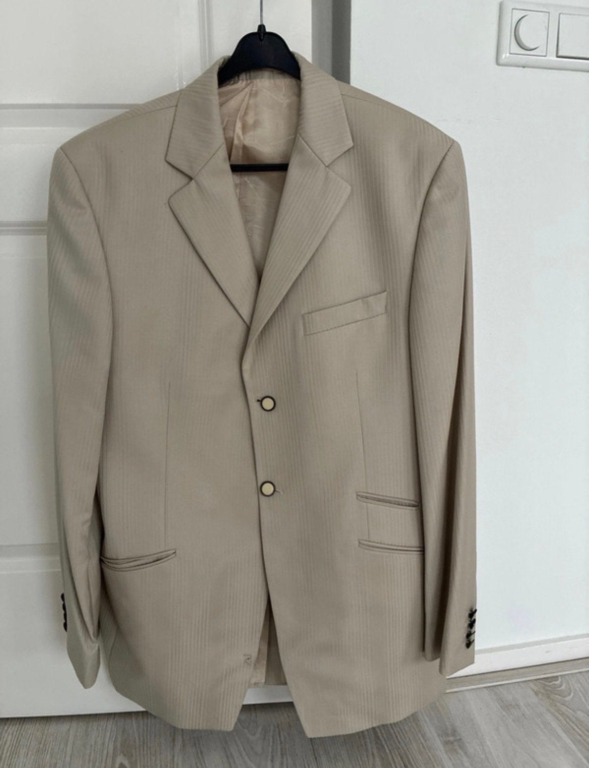 Beige heren 3-delig pak - immediate, Ophalen of Verzenden, Gedragen, Overige maten, Beige