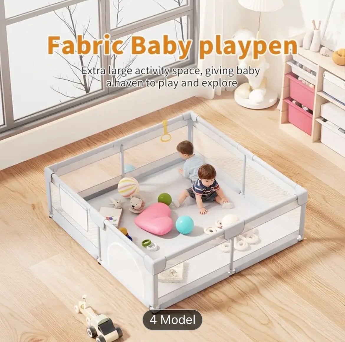 Extra groot stoffen babybox - Veilig en ruim speelparadijs, Kinderen en Baby's, Boxen, Ophalen of Verzenden, Nieuw, Rechthoekig