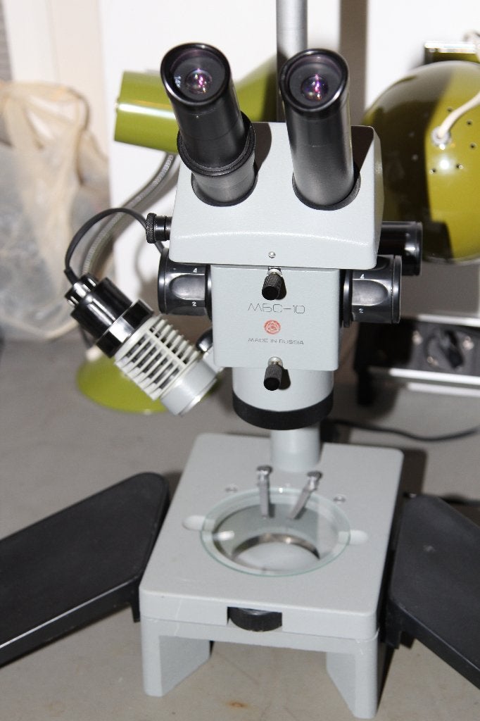 Microscoop Lomo MBS-10 Russisch, stereo met verlichting +, Ophalen of Verzenden, Gebruikt, Minder dan 400x, Biologische microscoop