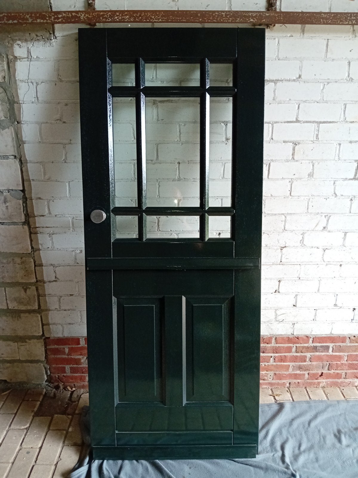 Hardhouten voordeur 83 x 201,5 cm dubbel glas zowel li re, Ophalen, 80 tot 100 cm, Nieuw, Buitendeur