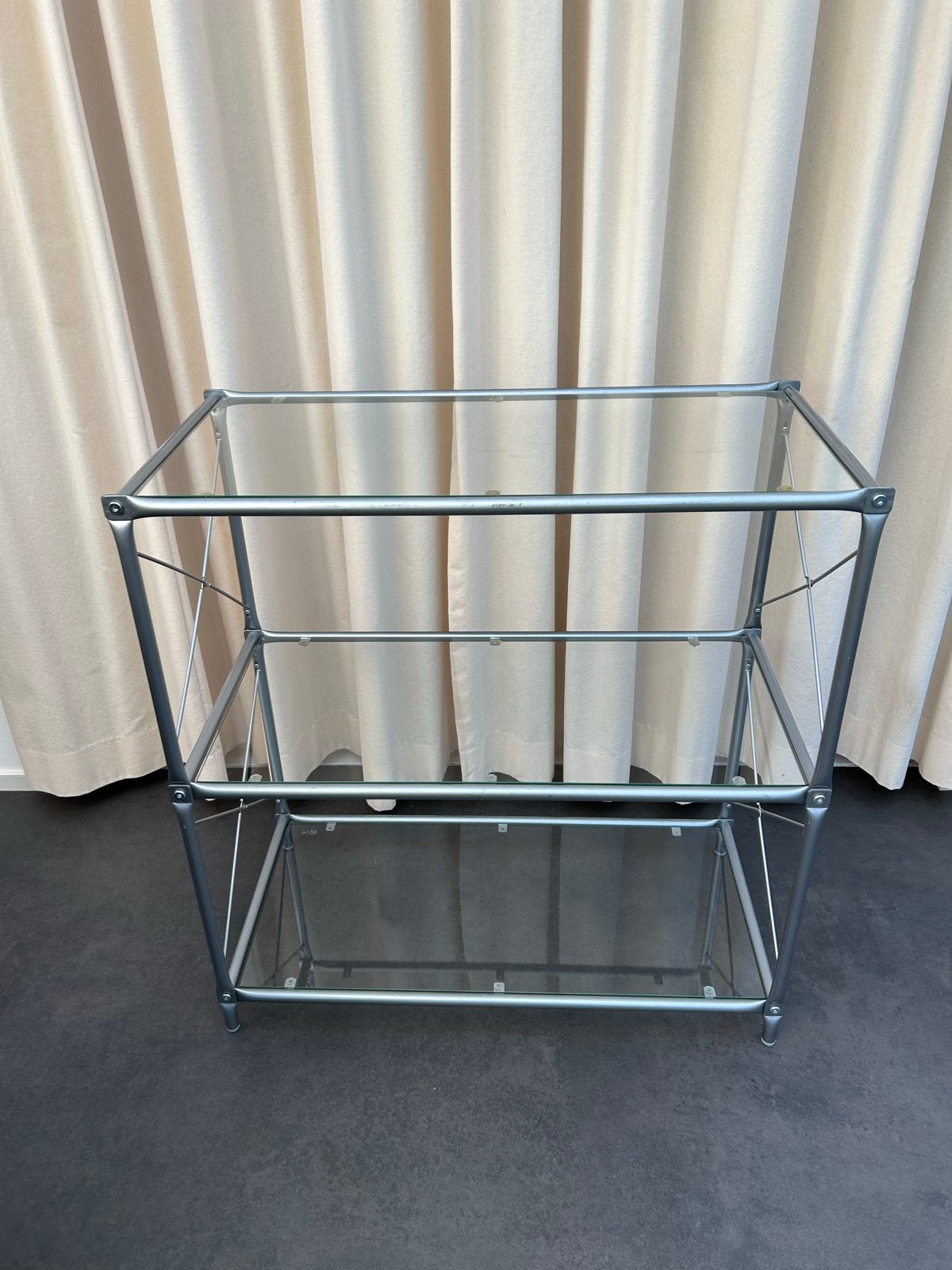 Vintage Ikea Laxvik glas metaal stellingkast, Ophalen of Verzenden, Gebruikt