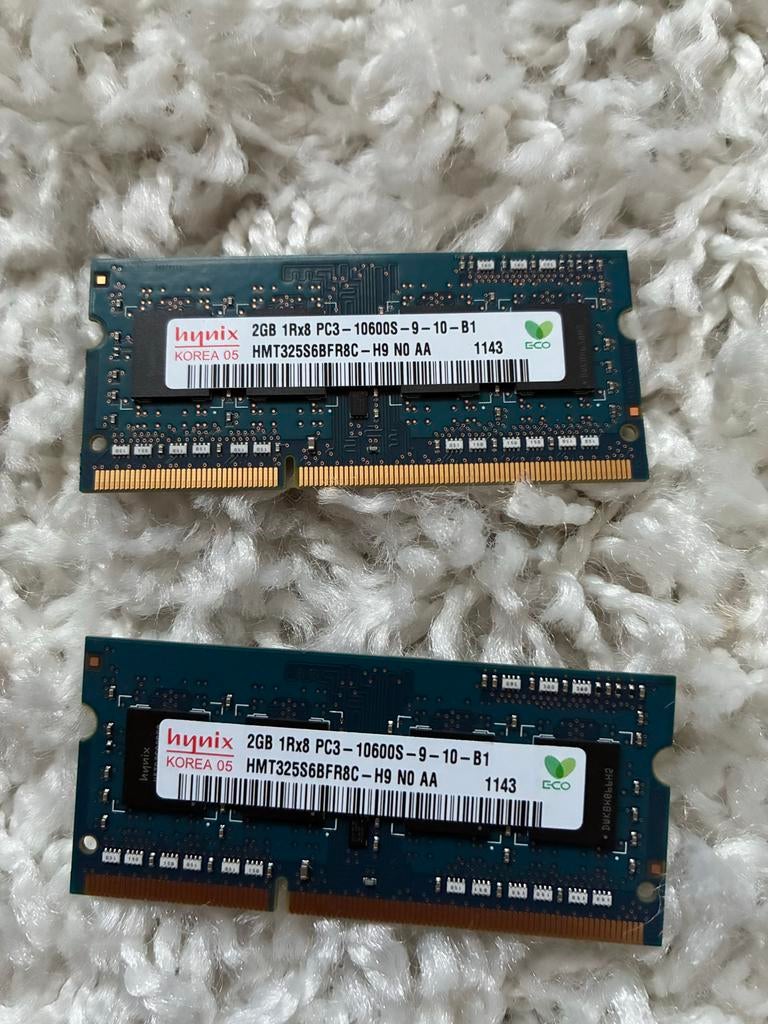4GB PC3-10600S RAM Geheugen voor Laptop, Computers en Software, RAM geheugen, Gebruikt, DDR3, Ophalen of Verzenden, 2 GB