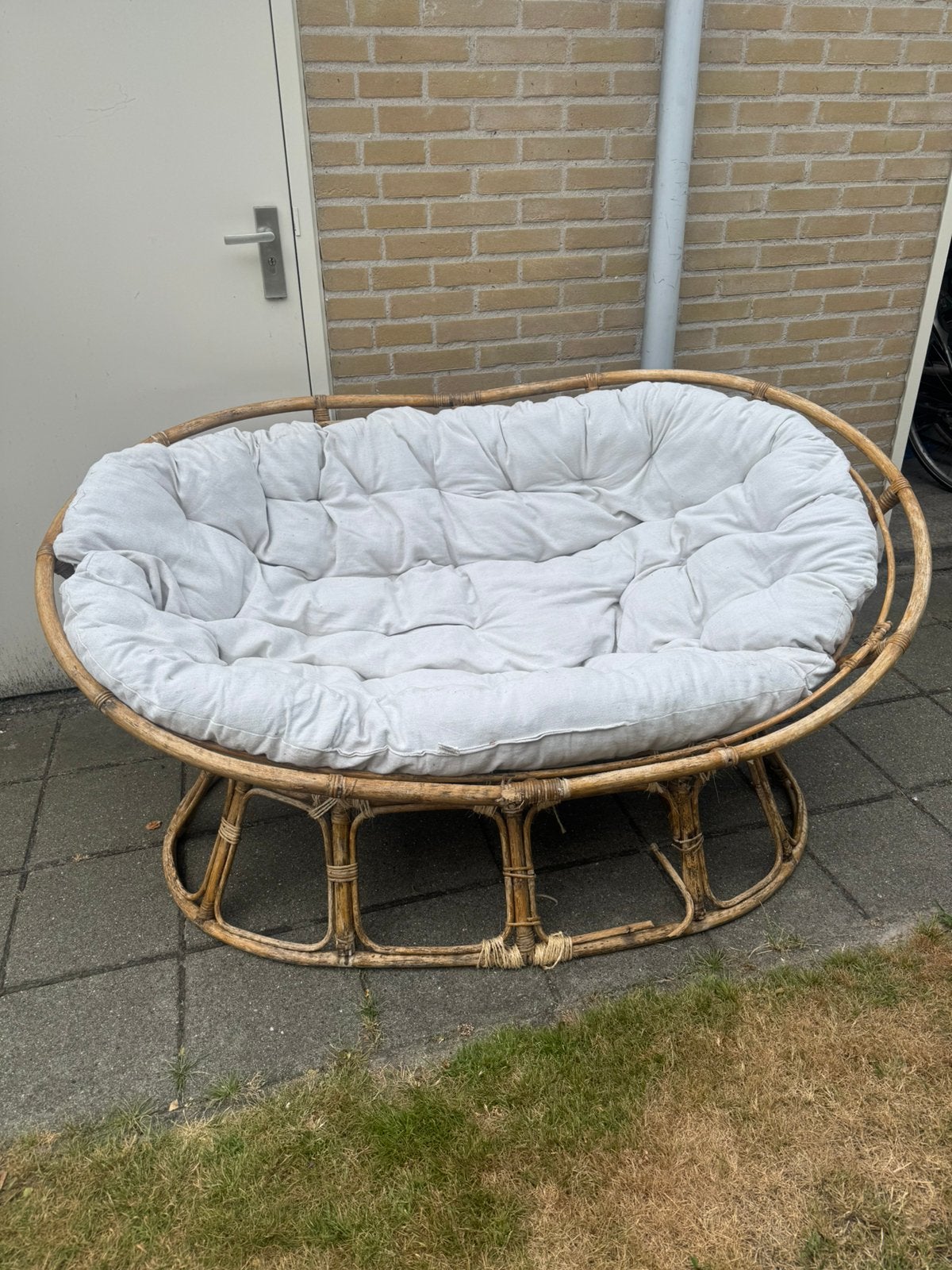 Rotan bank met kussen, Ophalen, Gebruikt, Rotan