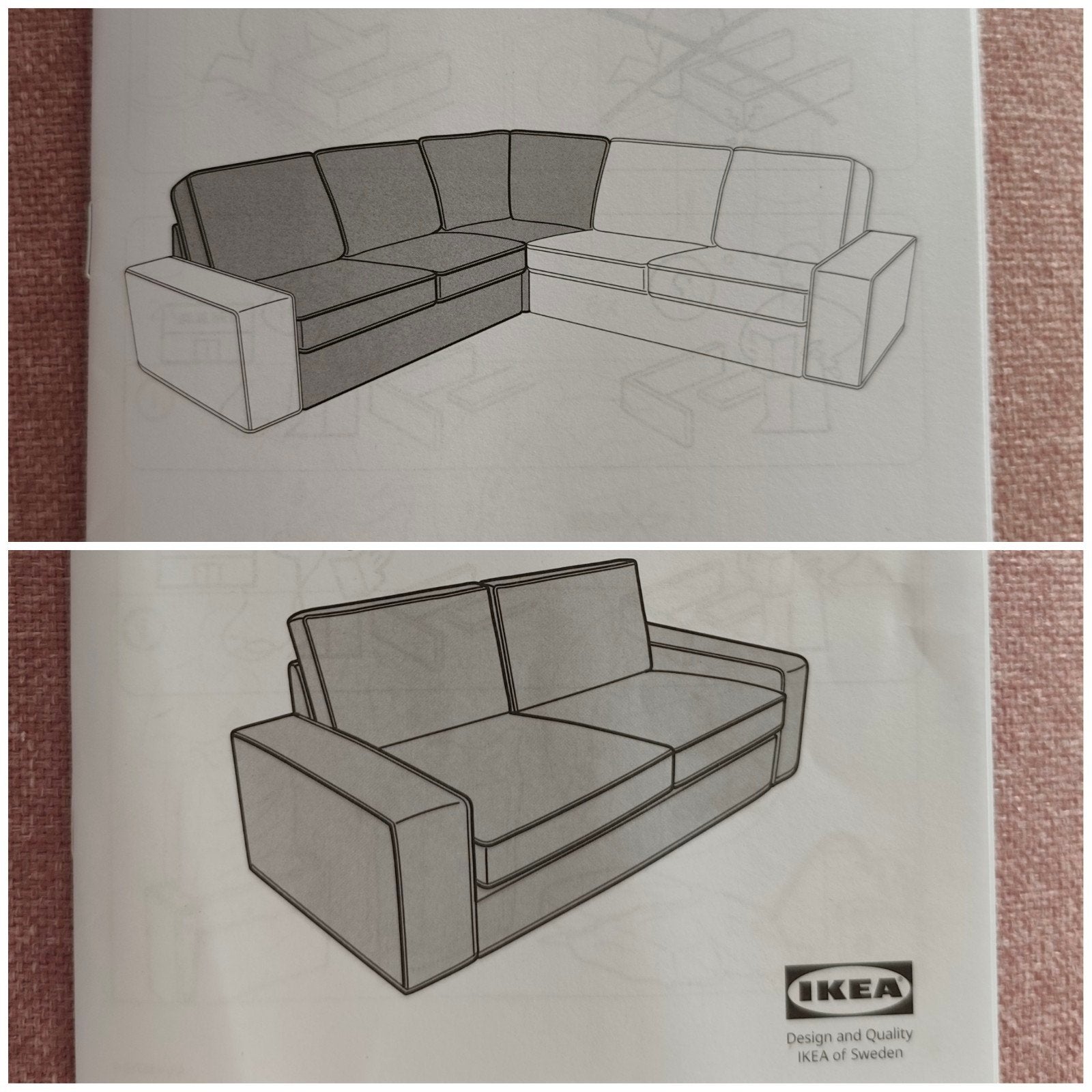 IKEA KIVIK hoes 5-zits Orrsta lichtgrijs, Verzenden, Gebruikt