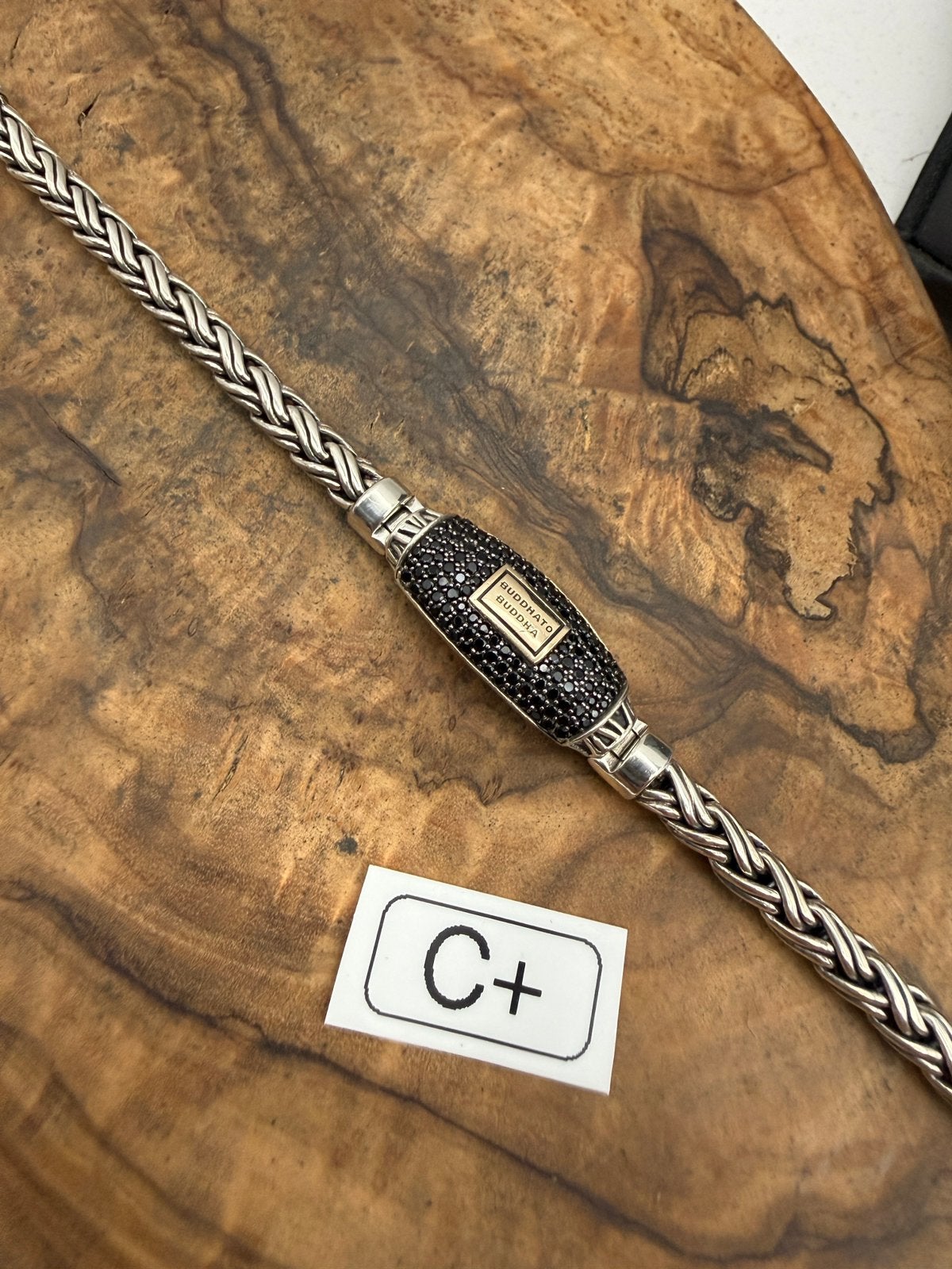“KATJA XS BLACK SPINEL” buddha to buddha 19cm• Maat: C+, Ophalen of Verzenden, Zo goed als nieuw, Met edelsteen, Zilver