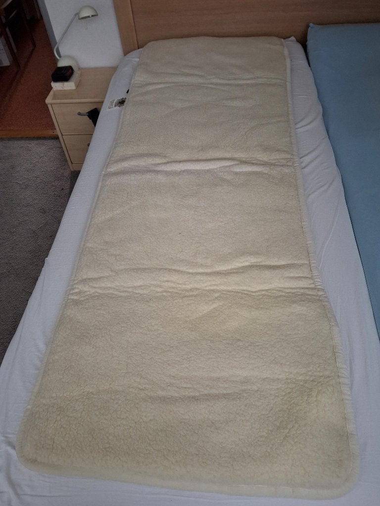 Merino schapenwollen matrasdek 1 persoons, Ophalen, Gebruikt, Eenpersoons, Beige