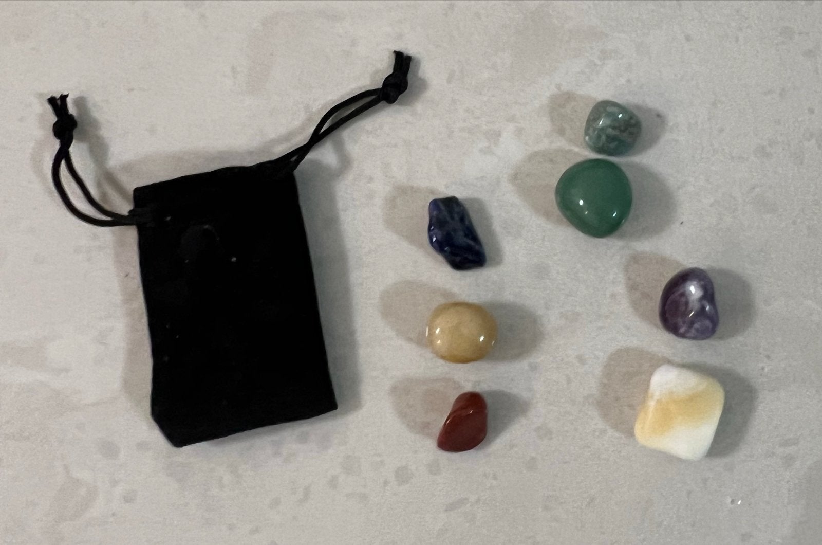 Set van 7 Chakra Edelstenen met Zwart Zakje, Sieraden, Tassen en Uiterlijk, Ophalen of Verzenden, Nieuw