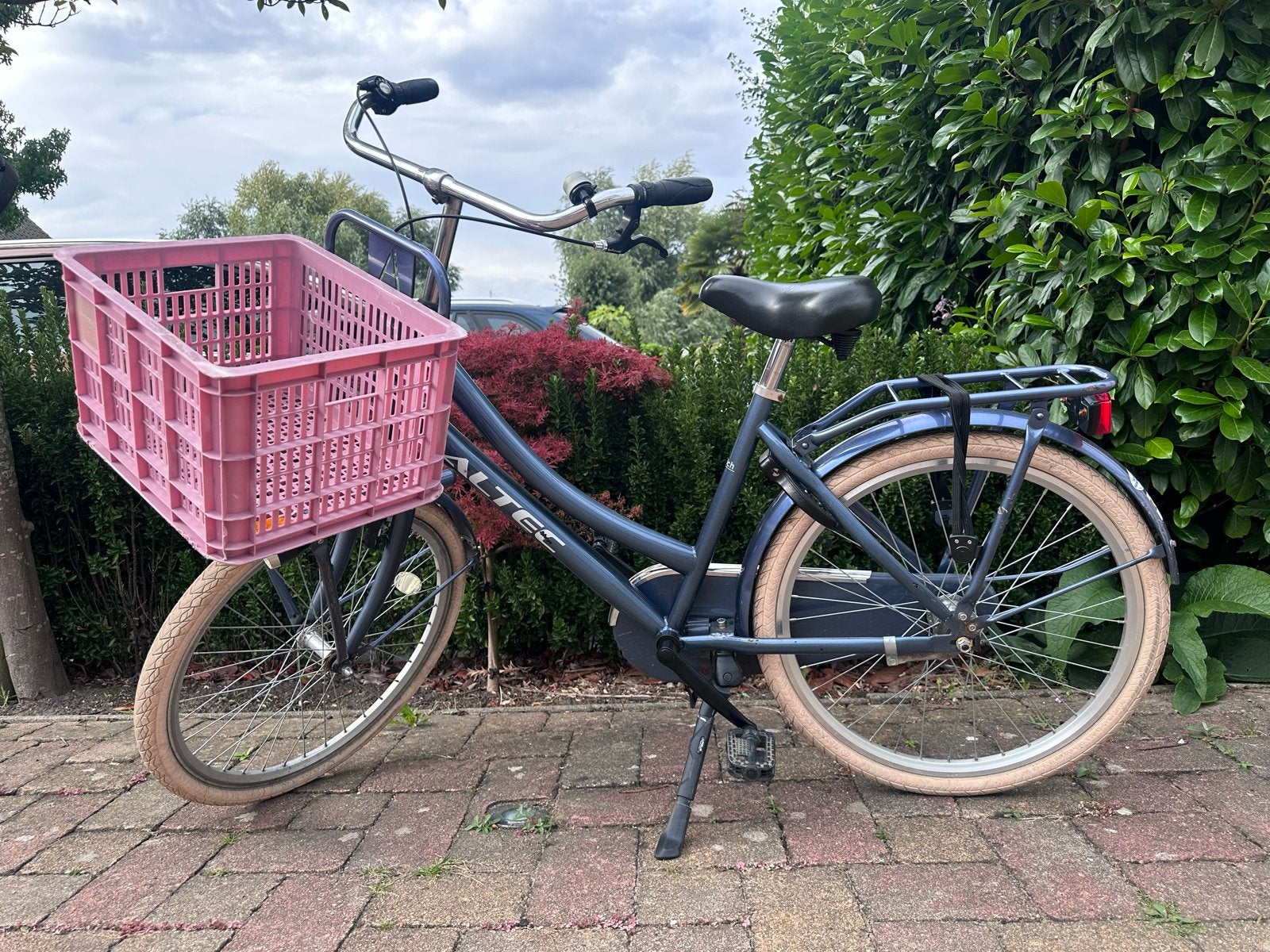 Stoere blauw metallic kinderfiets, Velgrem, 47 tot 50 cm, Versnellingen, Zo goed als nieuw