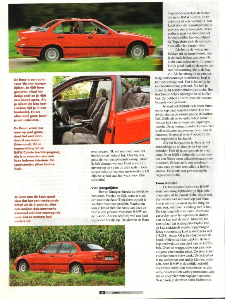 Autokampioen reportage BMW 3 serie Cabrio en Baur Cabrio, Boeken, Ophalen of Verzenden, Gelezen, BMW