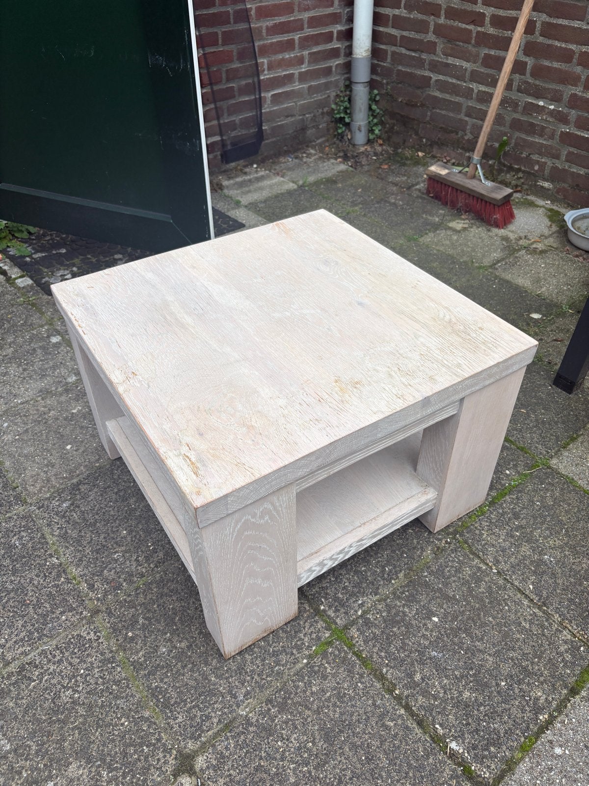 Loodzware Massief houten Salontafel - 60x60, Ophalen, Minder dan 50 cm, Gebruikt, 50 tot 100 cm