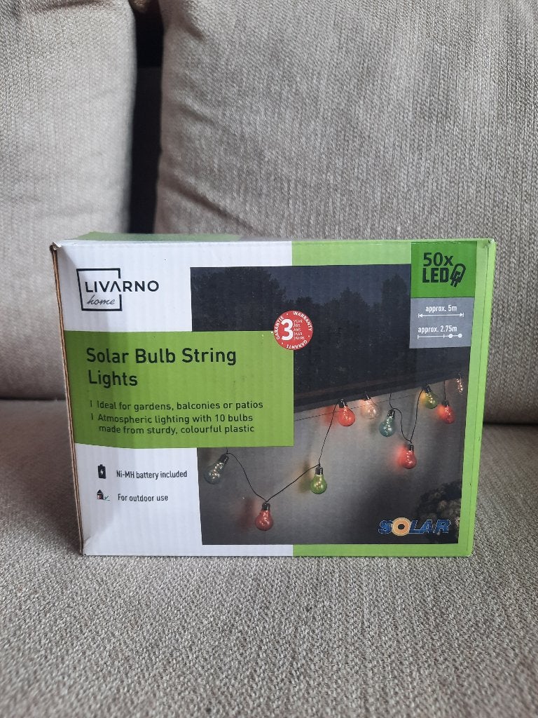 Solar Bulb Lights - Lichtsnoer met gekleurde lampjes, Tuin en Terras, Buitenverlichting, Zonne-energie, Kunststof, Minder dan 50 watt