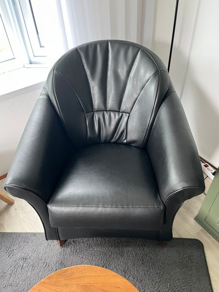 Te koop 2 leren stoelen, Ophalen, Twee, Zwart, Leer