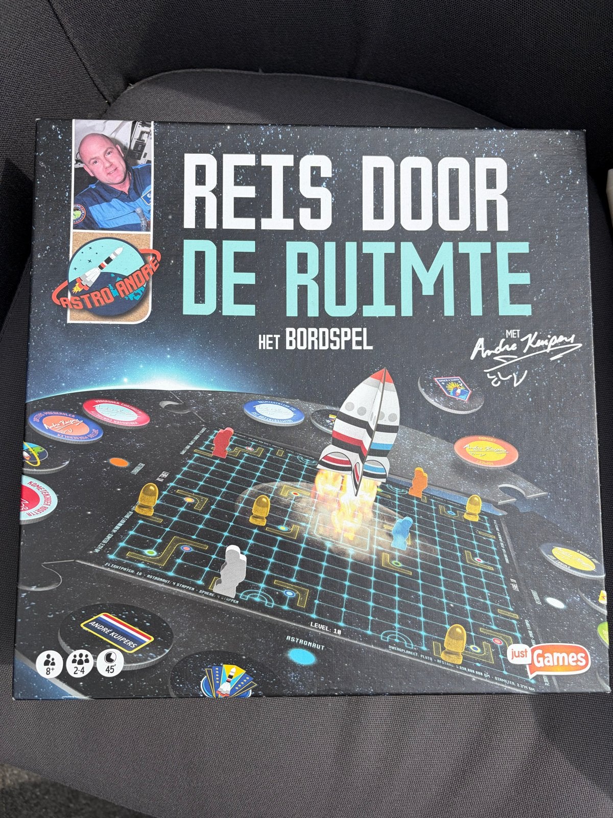 Reis door de Ruimte - Het Bordspel met André Kuipers, Hobby en Vrije tijd, Drie of vier spelers, Ophalen, Zo goed als nieuw