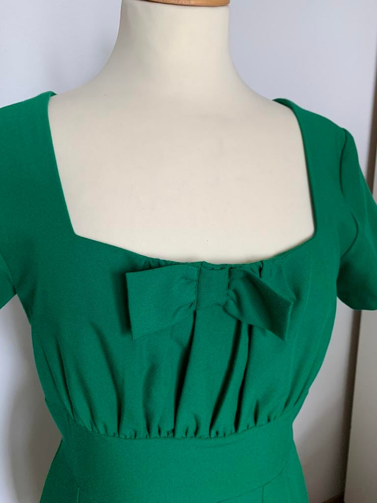 Daisy Dapper jurk in groen, Maat 42/44 (L), Ophalen of Verzenden, Zo goed als nieuw, Onder de knie