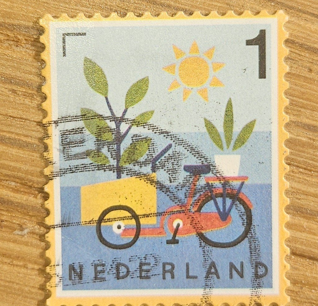 2023 NL -  fiets en planten, Ophalen of Verzenden, Na 1940, Gestempeld