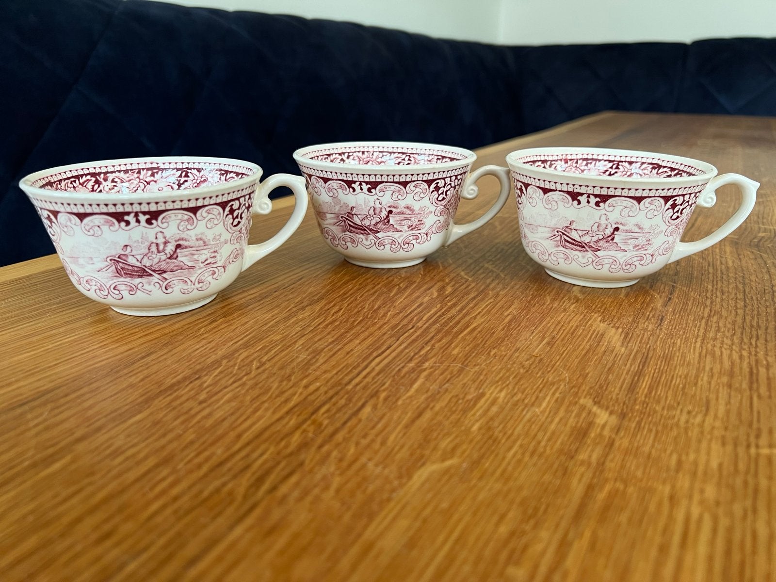 Set van 3 vintage Petrus Regout Maastricht 'Castillo' kopjes, Ophalen of Verzenden