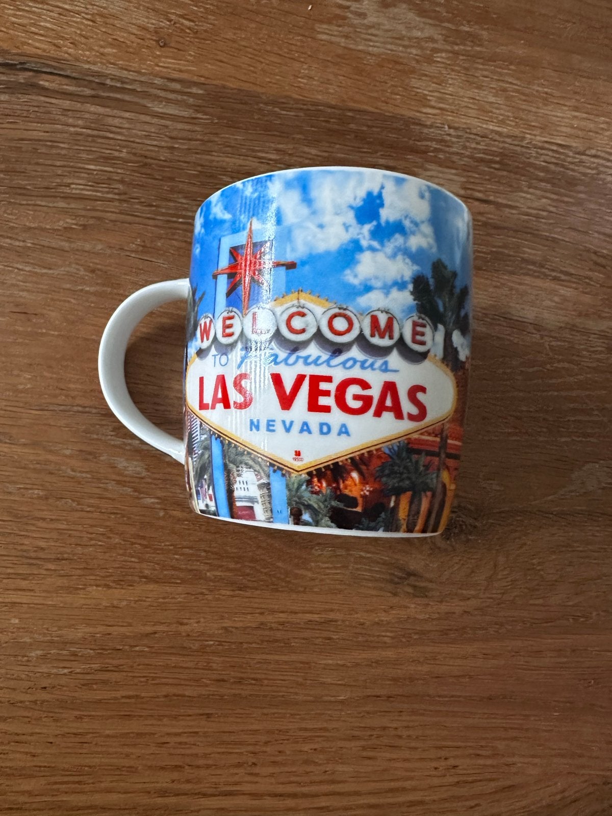 Las Vegas mok - Nieuwstaat, Overige typen, Ophalen of Verzenden, Zo goed als nieuw, Steen/keramiek