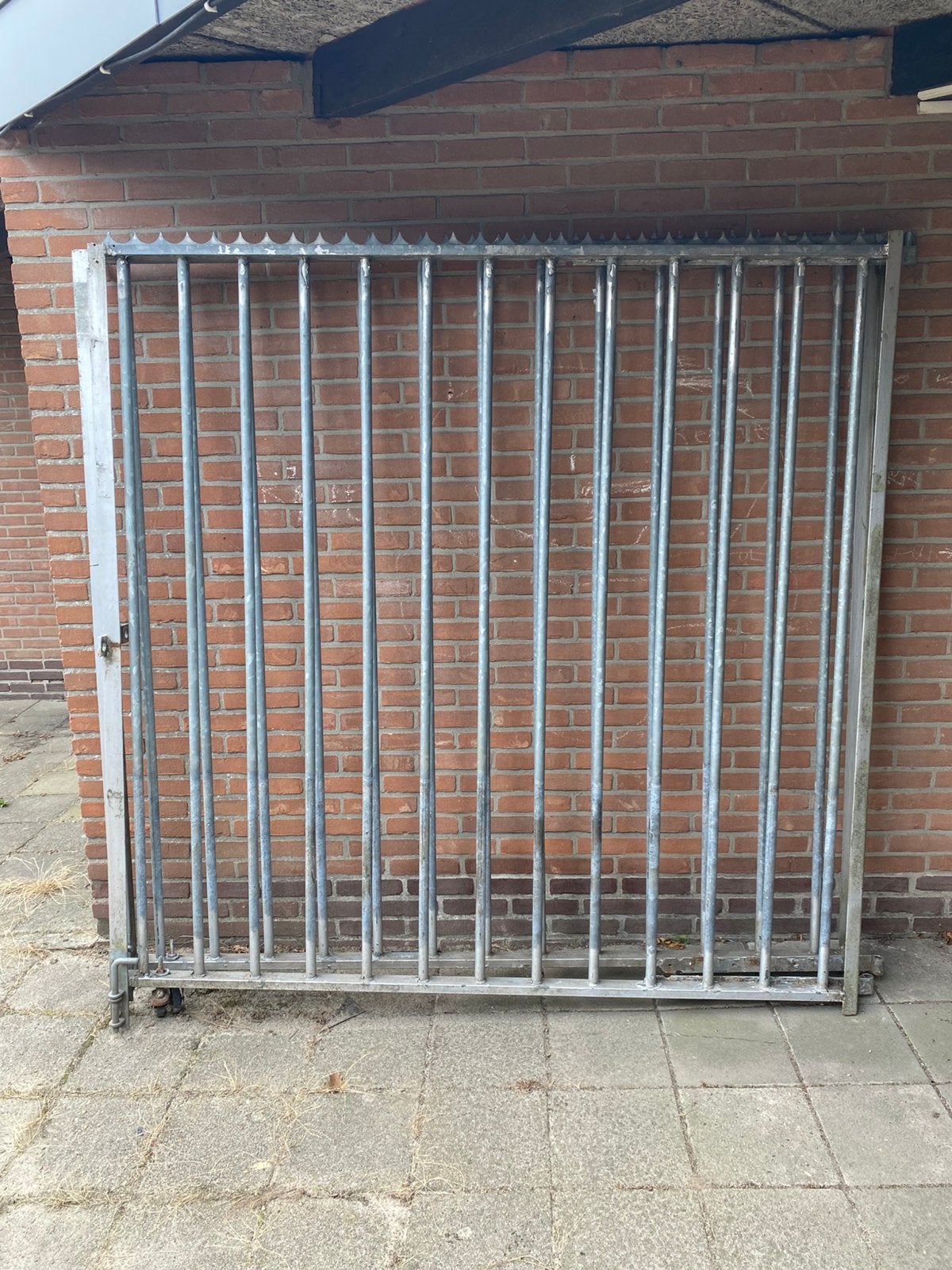 Spijlen hekwerk 400x200 zonder staanders, Ophalen, Gebruikt, IJzer, Spijlenhekwerk