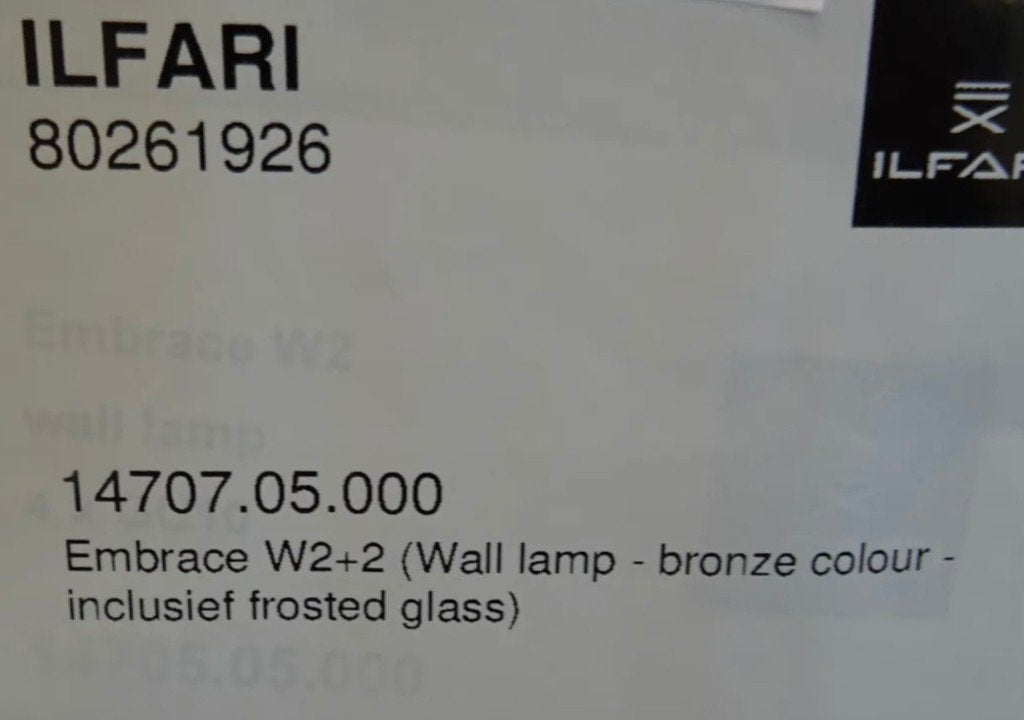 Exclusief wandlamp Ilfari Embrace W2+2 twv € 1320,00!, Ophalen of Verzenden, Nieuw