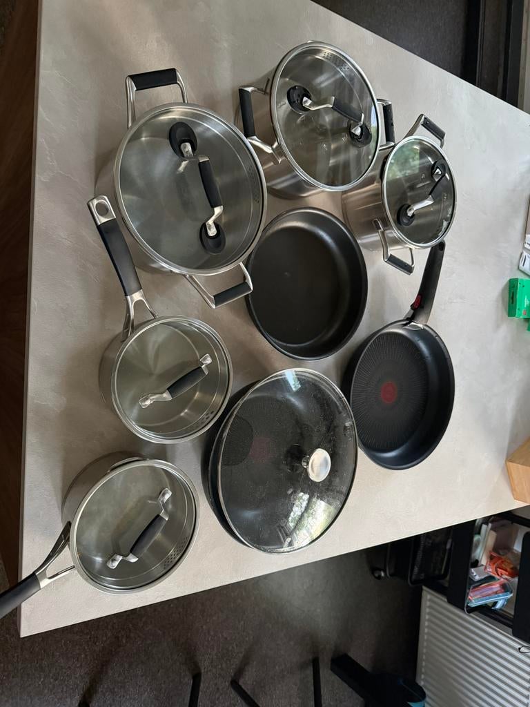 Pannenset, Ophalen, Gebruikt, Inductieplaat, Pannenset