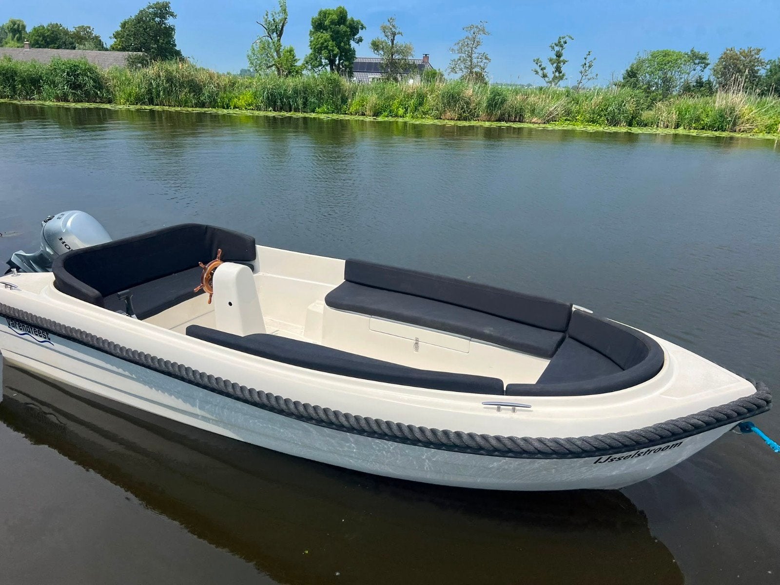 Te koop vaarklare consoleboot sloep, Watersport en Boten, Sloepen, Gebruikt, Consoleboot, Kussenset, Benzine, Polyester, Buitenboordmotor
