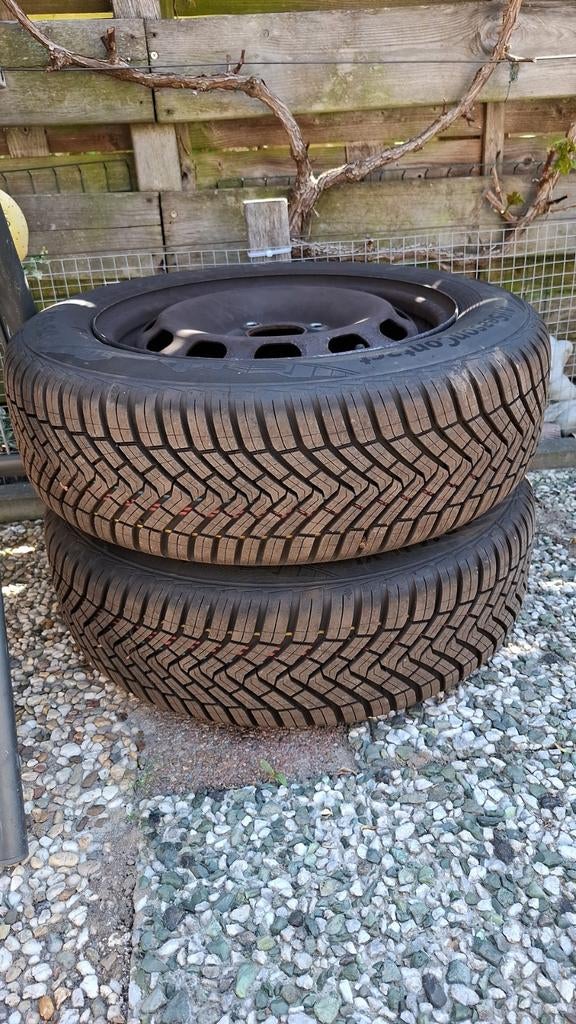 Zo goed als nieuwe banden op velg met nieuwe accu, Auto-onderdelen, Banden en Velgen, Ophalen, 14 inch, 175 mm, Banden en Velgen