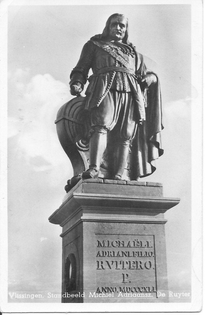 Vlissingen. Standbeeld Michiel Adriaansz. De Ruyter, Ophalen of Verzenden, 1940 tot 1960, Gelopen, Zeeland