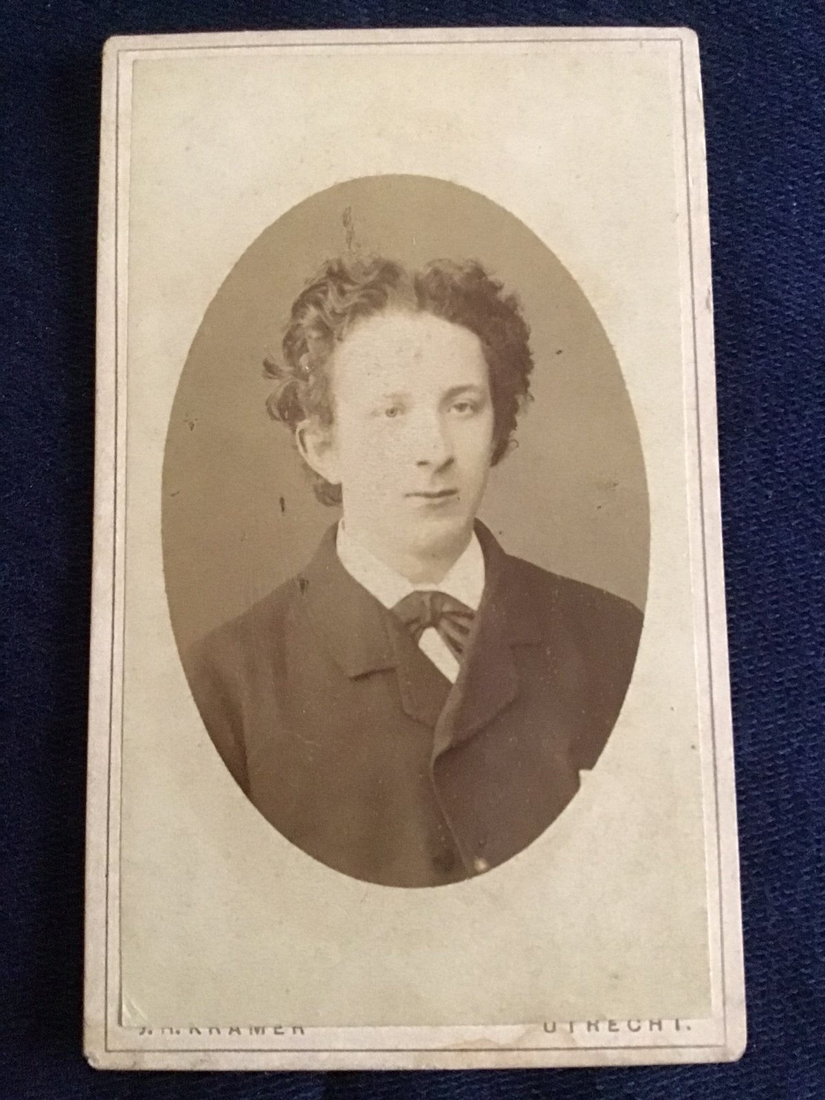 CDV, Jongeman, J.H. KRAMER, UTRECHT, Carte de Visite 3, Verzenden, Voor 1940, Gebruikt, Foto