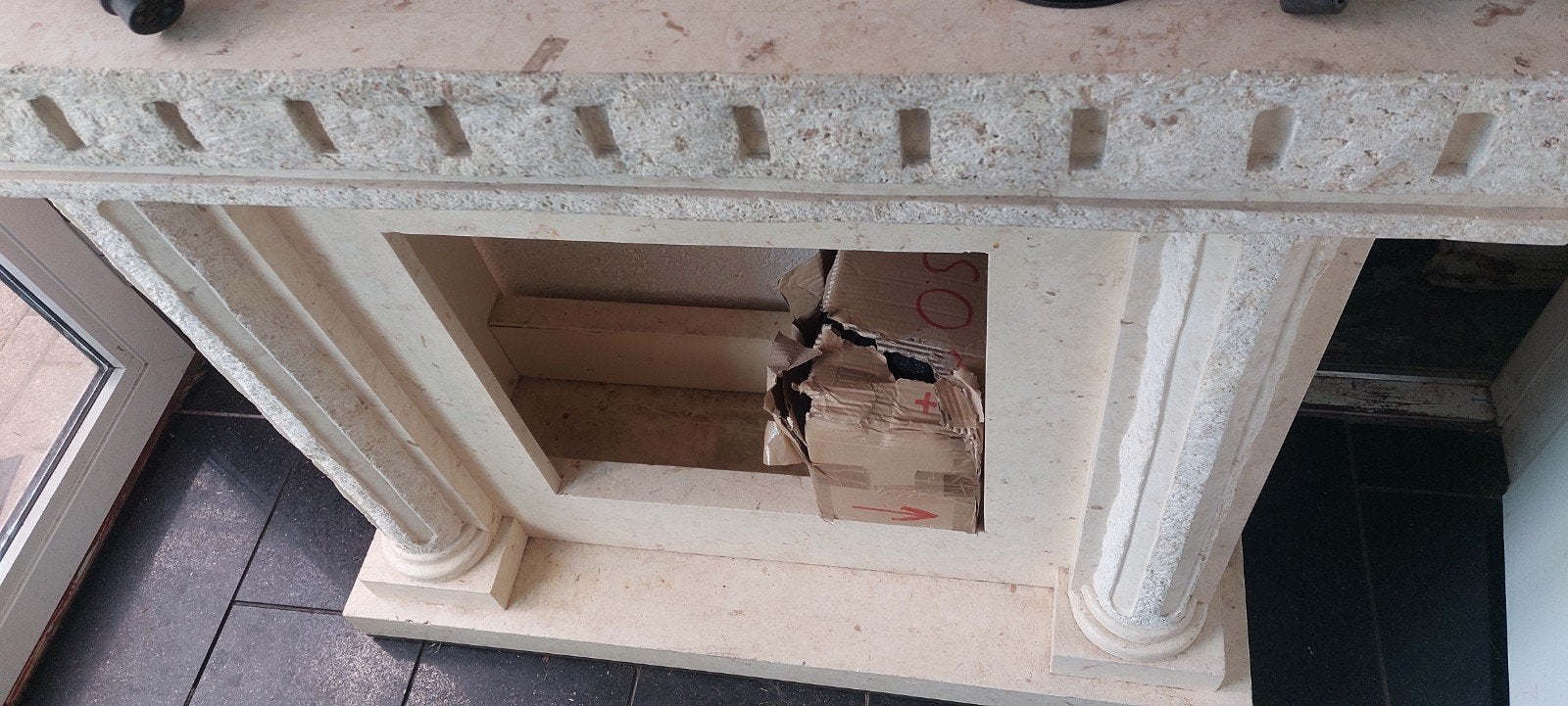marmeren schauw/dressoir, Huis en Inrichting, Ophalen, Vrijstaande haard, Elektrische haard