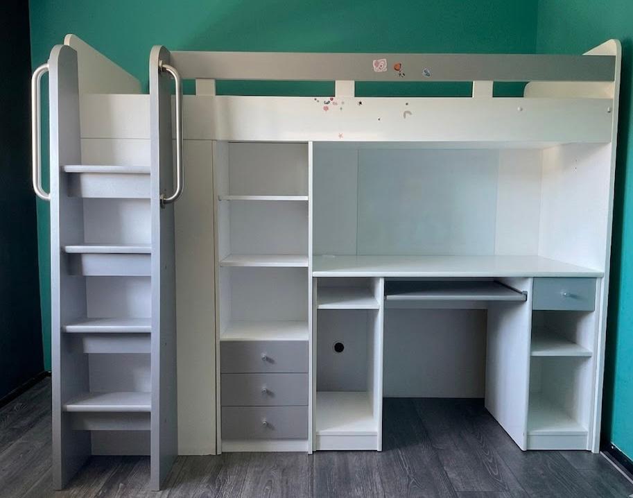 Complete HOOGSLAPER - Incl. Bureau, Kast & GRATIS Stoel!, Kinderen en Baby's, Kinderkamer | Stapelbedden en Hoogslapers, Ophalen