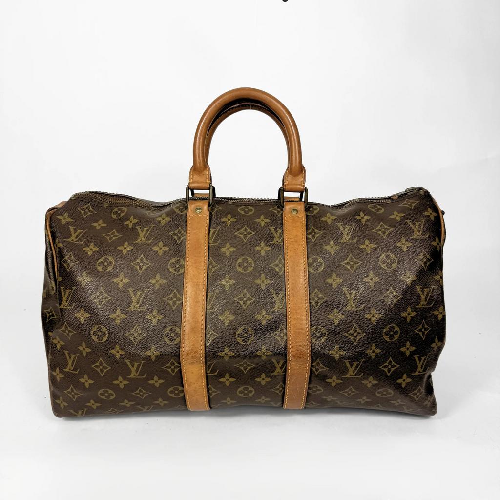 Louis vuitton keepall 45, 40 tot 60 cm, 30 cm of meer, Gebruikt, Bruin