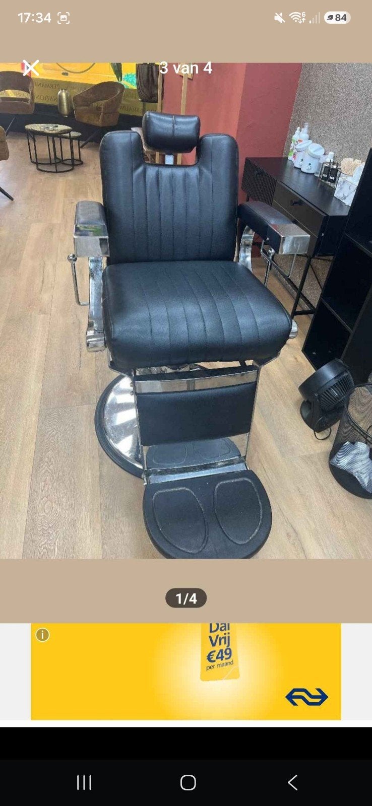 4 kappersstoelen, Ophalen of Verzenden