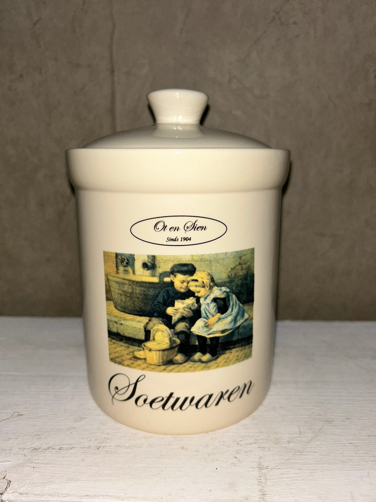 Snoeppot Ot en Sien, Ophalen of Verzenden, Zo goed als nieuw, Overige materialen, Pot, Bus of Blik