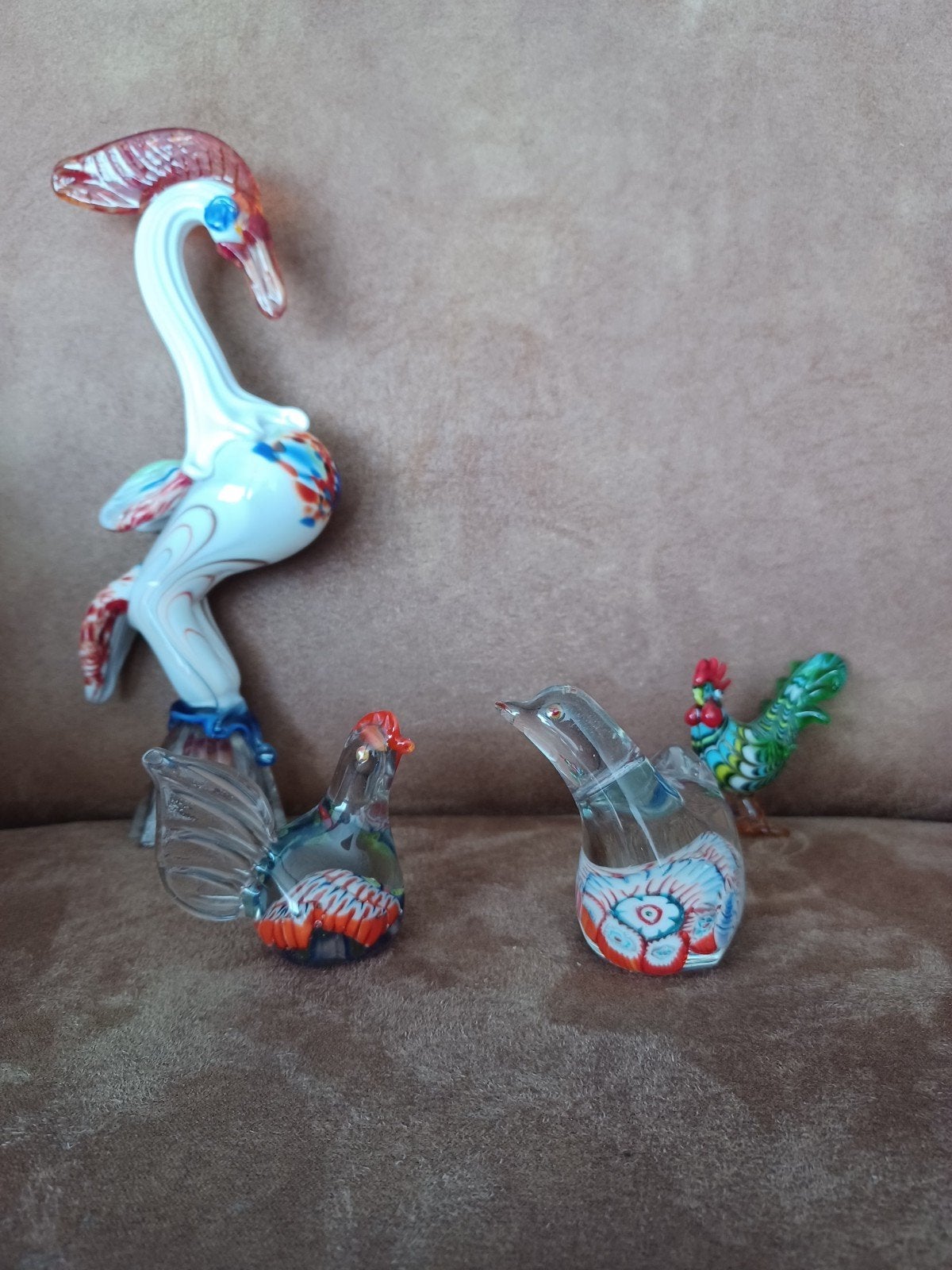 MURANO Vogel Kippen 4x, Antiek en Kunst, Ophalen of Verzenden