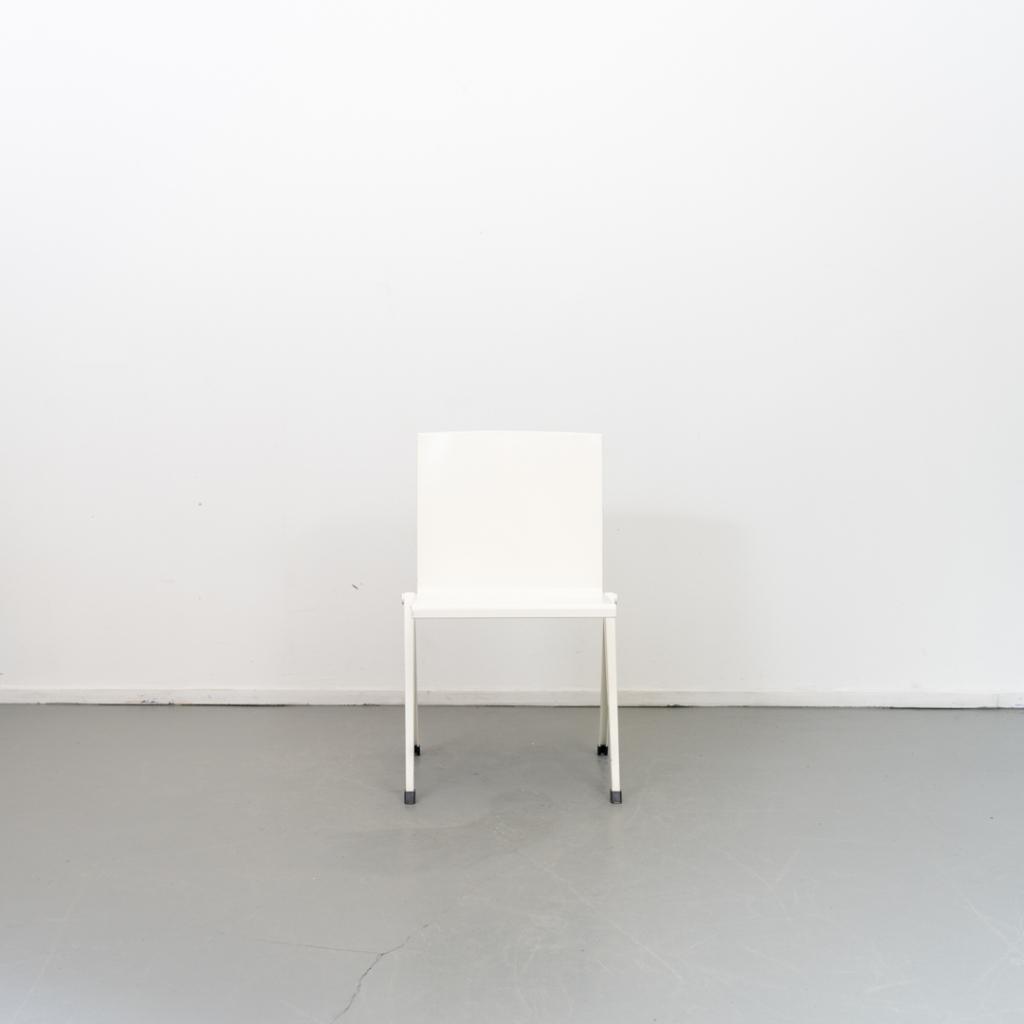 6 Gispen Rietveld Modial stoelen Wit, Huis en Inrichting, Stoelen, Niet ingevuld, Wit, Niet ingevuld, Zo goed als nieuw